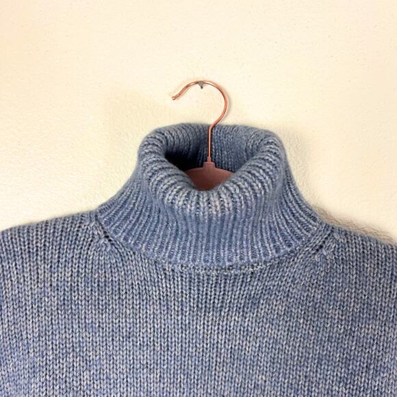 La Ligne Big Blue Oversized Turtleneck Sweater Alpaca Blend Balloon Sleeve Knit - Picture 4 of 8